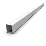 The 180 Degree High Square Diffuser for Flo Profile is a long, white polycarbonate piece with a hollow, rectangular U-shaped cross-section, displayed against a plain white background.