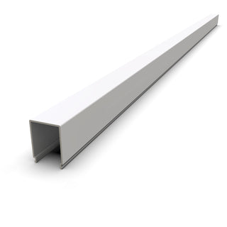 The 180 Degree High Square Diffuser for Flo Profile is a long, white polycarbonate piece with a hollow, rectangular U-shaped cross-section, displayed against a plain white background.
