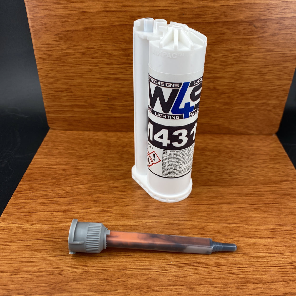 Black 2-part Methacrylate Adhesive with mixer ~ W4S M431 (50ml 10:1 Mix)