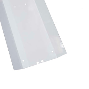 The Internal Tray for Bruselas Profile is a white, rectangular aluminum sheet with a slight center bend and three small holes near one edge, shown on a white background.