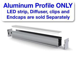 Surface Mount LED Strip Channel ~ Model SLW20 [Profile Only] - Wired4Signs USA - Buy LED lighting online
