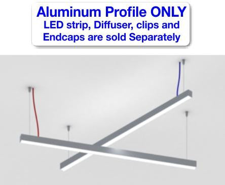 Rectangular LED Linear Pendant - Model DPLS [Profile Only] - Wired4Signs USA - Buy LED lighting online