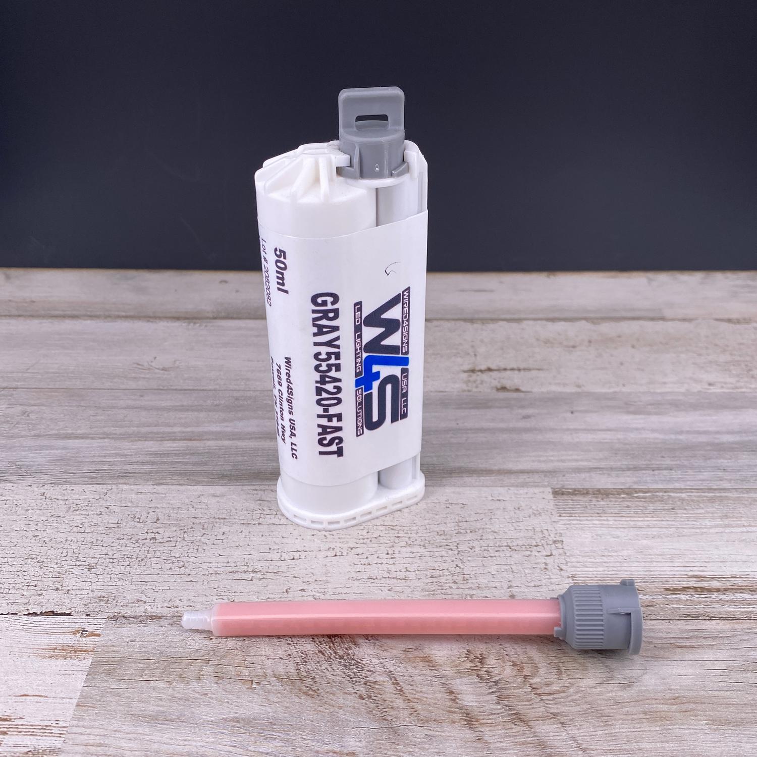 Gray Fast-Cure 2-Part Methacrylate Adhesive ~ W4S 55420 (50ml 10:1 Mix)
