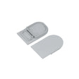 Two gray End Cap for Nami23 Profile pieces are shown side by side on a white background—one displays the top, and the other highlights its end caps, hinges, and connection details.