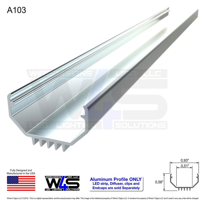 45 Degree Corner or Surface LED Channel ~ A103B [Profile Only] - Wired4Signs USA - Buy LED lighting online