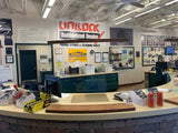 Curved Sneeze Guard With Wooden Frame - Wired4Signs USA - Buy LED lighting online