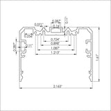 2" Wide Aluminum Linear LED Lighting Profile ~ Model PL55-FL - Wired4Signs USA - Buy LED lighting online