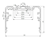 2" Wide Aluminum Linear LED Lighting Profile ~ Model PL55-FL - Wired4Signs USA - Buy LED lighting online