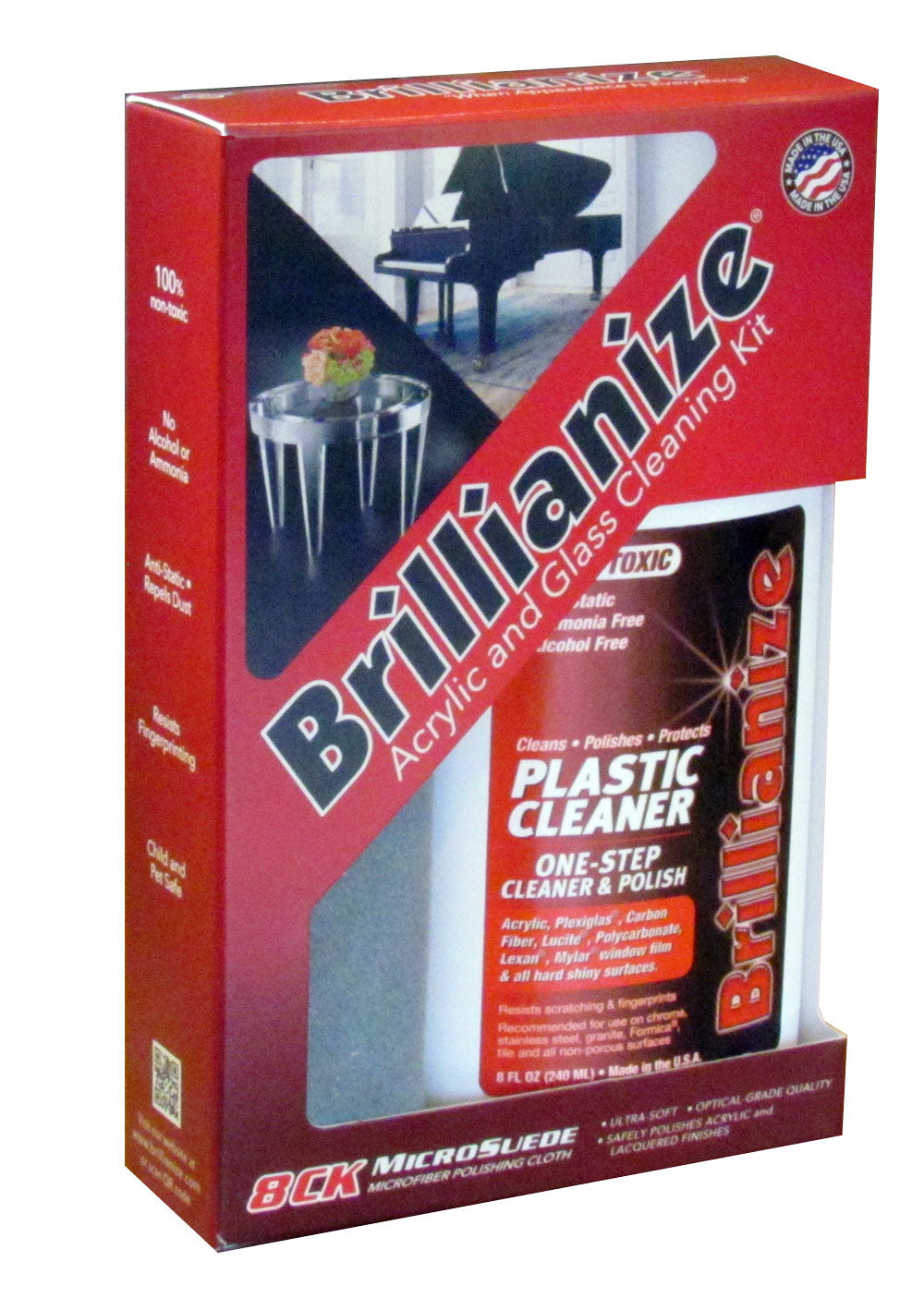 Brillianize Instant Detailer Kit Wet/Dry Polishing Wipes for Glass &  Plastic