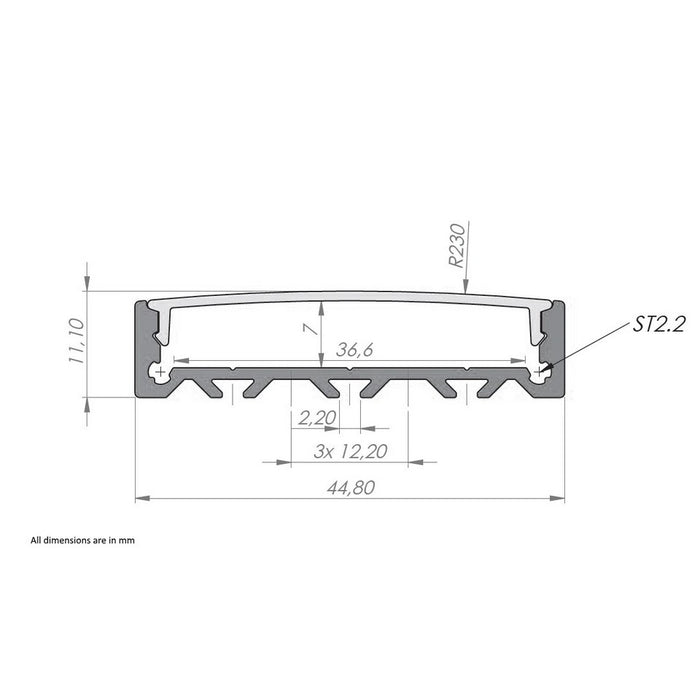 Surface Mount LED Strip Channel ~ Model SLW10 - Wired4Signs USA - Buy LED lighting online