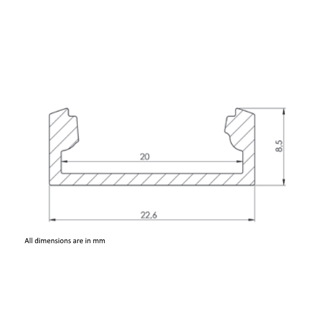 Surface Mount LED Strip Channel ~ Model SLW8 [Profile Only] - Wired4Signs USA - Buy LED lighting online