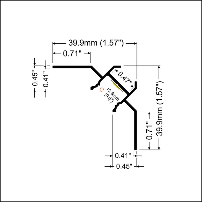 90Deg Tile Edge LED Light Channel Uni-Tile12 for Sale | Best Price