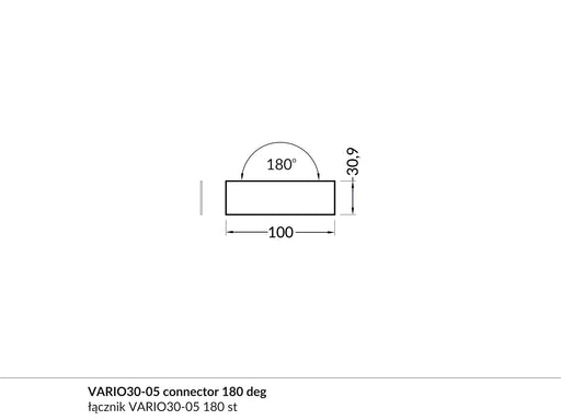 180 Degree Straight Connector for Vario30-05 Profile - Wired4Signs USA - Buy LED lighting online