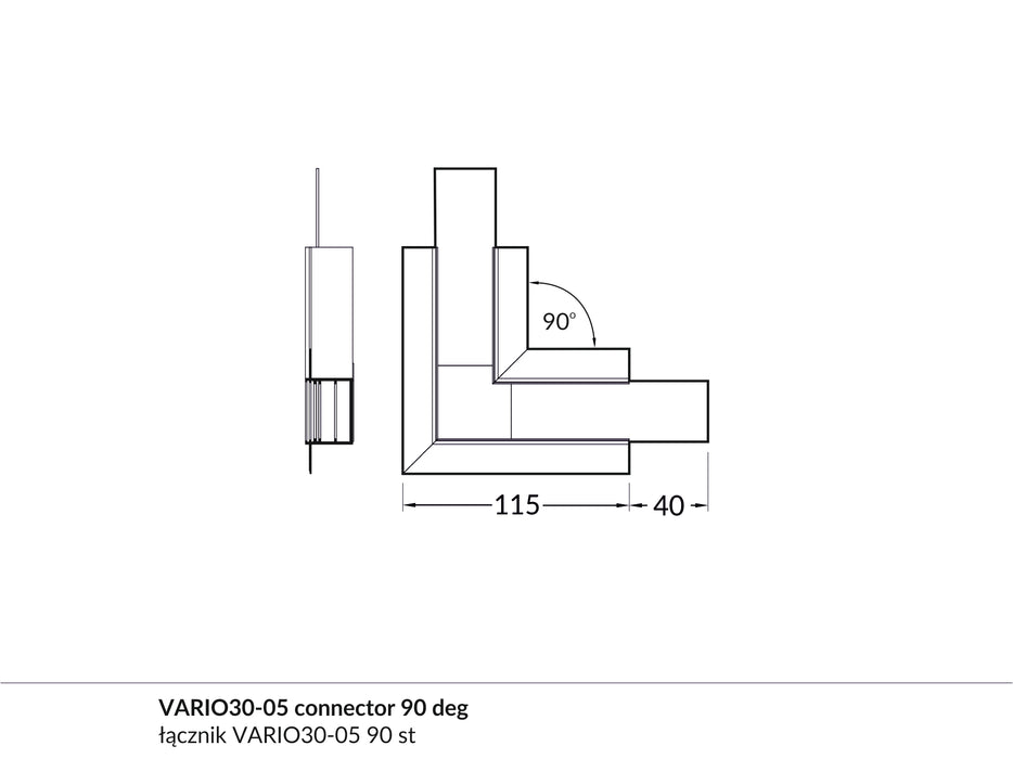 90 Degree Corner Connector for Vario30-05 Profile - Wired4Signs USA - Buy LED lighting online