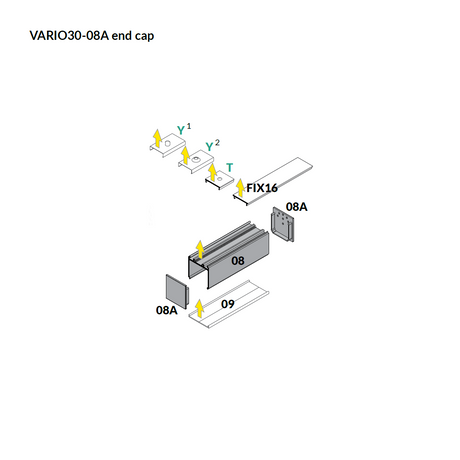 End Cap for Vario30-08 Profile in Power Supply Applications - Wired4Signs USA - Buy LED lighting online