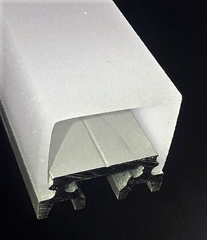 LED strip installed below an opal diffuser in an aluminum profile