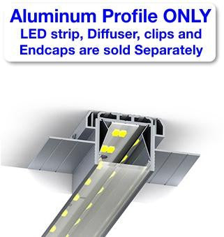 Surface Mount LED Aluminum Channel ~ Model SPL35-FL [Profile Only] - Wired4Signs USA - Buy LED lighting online